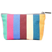 Roka Maida Vale Small Cotton Canvas Pouch - Wide Multi Stripe