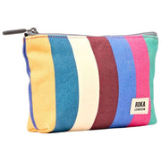 Roka Maida Vale Small Cotton Canvas Pouch - Wide Multi Stripe