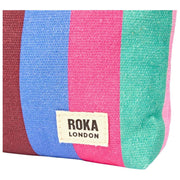 Roka Maida Vale Small Cotton Canvas Pouch - Wide Multi Stripe
