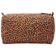Roka Mayfair Small Cotton Canvas Wash Bag - Mini Leopard Brown