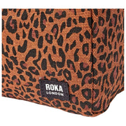 Roka Mayfair Small Cotton Canvas Wash Bag - Mini Leopard Brown