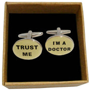 Bassin and Brown Trust Me Im A Doctor Cufflinks - White/Black/Silver