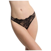 Skarlett Blue Entice Front Lace Thong - Black Leopard Print