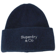Superdry & Co Heritage Rib Knit Beanie Hat - Eclipse Navy