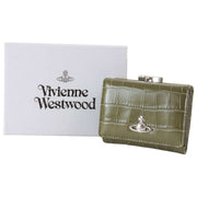Vivienne Westwood Croc Embossed Small Frame Purse - Khaki