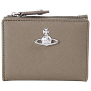 Vivienne Westwood Saffiano Slim Flap Card Holder Purse - Khaki