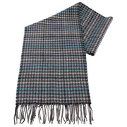 Bassin and Brown Keegan Checked Wool Scarf  - Blue/Grey/White