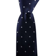 David Van Hagen Polka Dot Tie - Navy/White