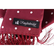 Knightsbridge Neckwear Polka Dot Aviator Silk Scarf - Burgundy/White