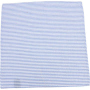 Knightsbridge Neckwear Striped Cotton Pocket Square - Sky Blue/White