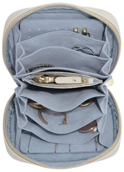 Stackers Expanding Travel Jewellery Case - Oatmeal/Blue
