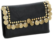 Campomaggi Felloniche Stud Coin Purse - Black/Gold