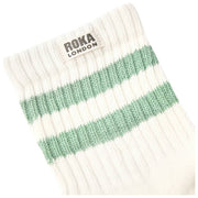 Roka Windsor Stripe Crew Socks - Matcha Green