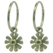 ti2-titanium-ten-petal-flower-charm-hoop-earrings---natural-silver-34330778