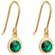 Beginnings Crystal Drop Earrings - Gold/Emerald Green