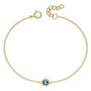 Beginnings March Crystal Birthstone Bracelet - Gold/Blue