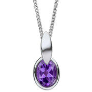 Beginnings Purple Amethyst Pendant - Silver/Purple