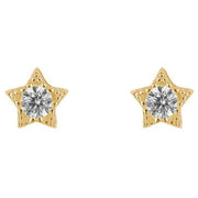 Beginnings Star Gemstone Stud Earrings - Gold