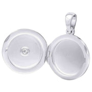 Beginnings Sunburst Round Locket Pendant - Silver