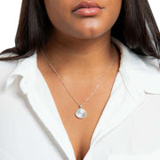 Beginnings Sunburst Round Locket Pendant - Silver