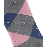 Burlington Covent Garden Socks - Concrete Grey/Pink