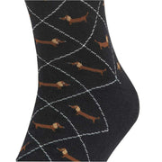 Burlington Dachshund Socks - Black