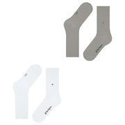 Burlington Everyday 2 Pack Socks - White/Grey