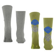 Burlington Everyday Argyle Mix 2-Pack Socks - Moss Green/Grey