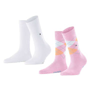 Burlington Everyday Mix 2 Pack Socks - Sporty Rose Pink/White