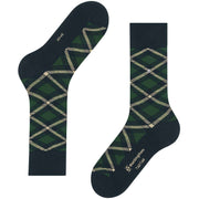 Burlington Tartan Socks - Marine Blue