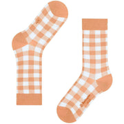 Burlington Vichy Socks - Peach Orange
