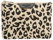 Alice Wheeler London Animal Print Pouch - Light Leopard/Black