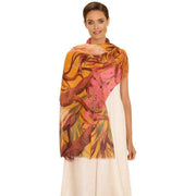 powder-oriental-crane-cotton-linen-scarf---orange-33942469