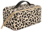 Alice Wheeler London Animal Print Train Case - Light Leopard/Black