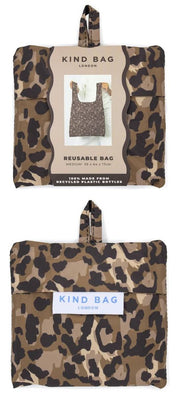 Kind Bag London Medium Reusable Bag - Leopard Brown