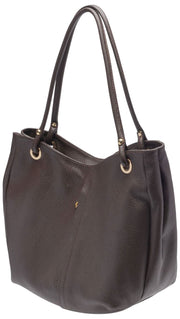 Elie Beaumont Curved Soft Tote Bag - Chocolate Brown