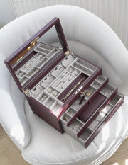 Stackers Large Luxury Jewellery Box - Burgundy