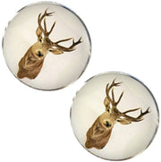 Bassin and Brown Stags Head Cufflinks - Brown/White