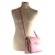 David Jones Half Flap Shoulder Handbag - Light Pink