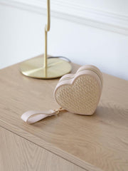 Stackers Heart Travel Jewellery Box - Blush Raffia