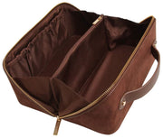 Alice Wheeler London Kensington Suede Train Case - Chocolate Brown