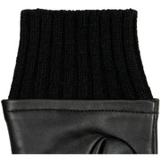 Dents Aubrey Fingerless Leather Mittens - Black