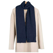 Dents Boucle Fringe Scarf - Navy