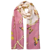 Dents Butterflies and Buckles Print Lightweight Scarf - Pink