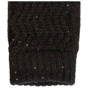 Dents Chevron Knit Sequin Gloves - Black