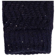 Dents Chevron Knit Sequin Gloves - Navy