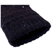 Dents Chevron Knit Sequin Gloves - Navy