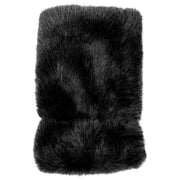 Dents Fingerless Faux Fur Mittens - Black