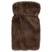 Dents Fingerless Faux Fur Mittens - Mocca Brown
