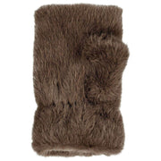 Dents Fingerless Faux Fur Mittens - Mocca Brown